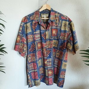 Tori Richard Honolulu Multicolor Button Up Mens Shirt Adult Large